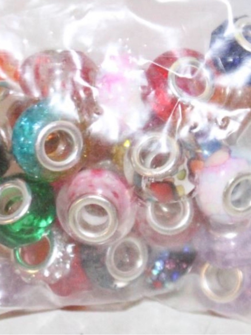 30 Assorted  European-Style Charm Beads in Mixed Colors bracelet beads